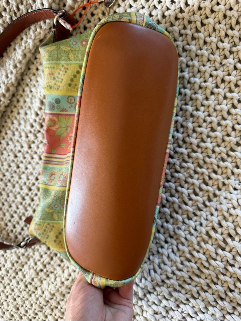 Fossil Multicolor Floral Stripe Shoulder Bag